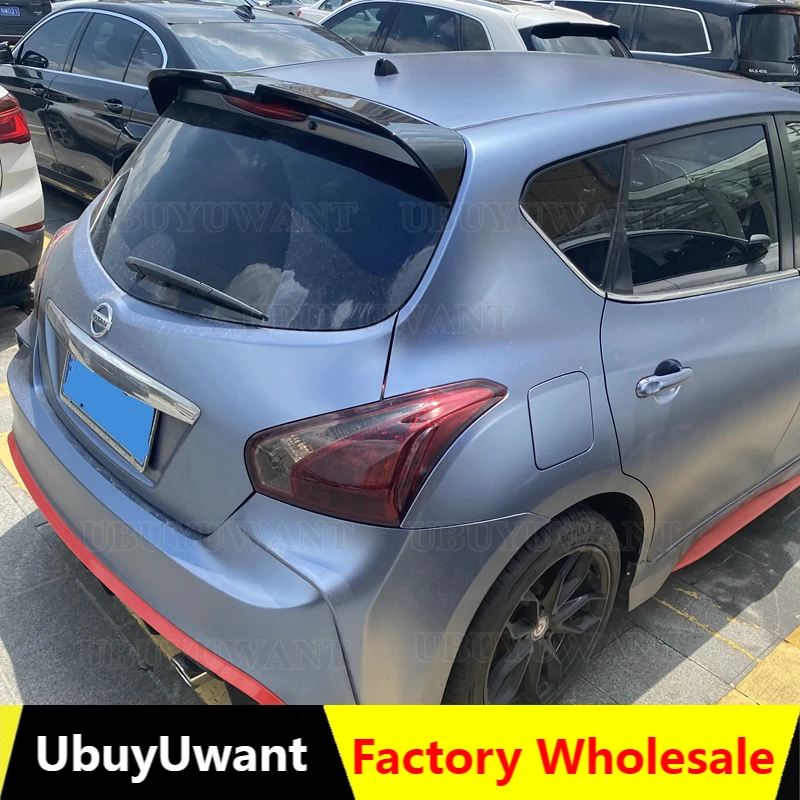 

For NISSAN TIIDA Spoiler 2011-2015 Spoiler High Quality ABS Plastic Material Car Rear Wing Gloosy Black Rear Spoiler