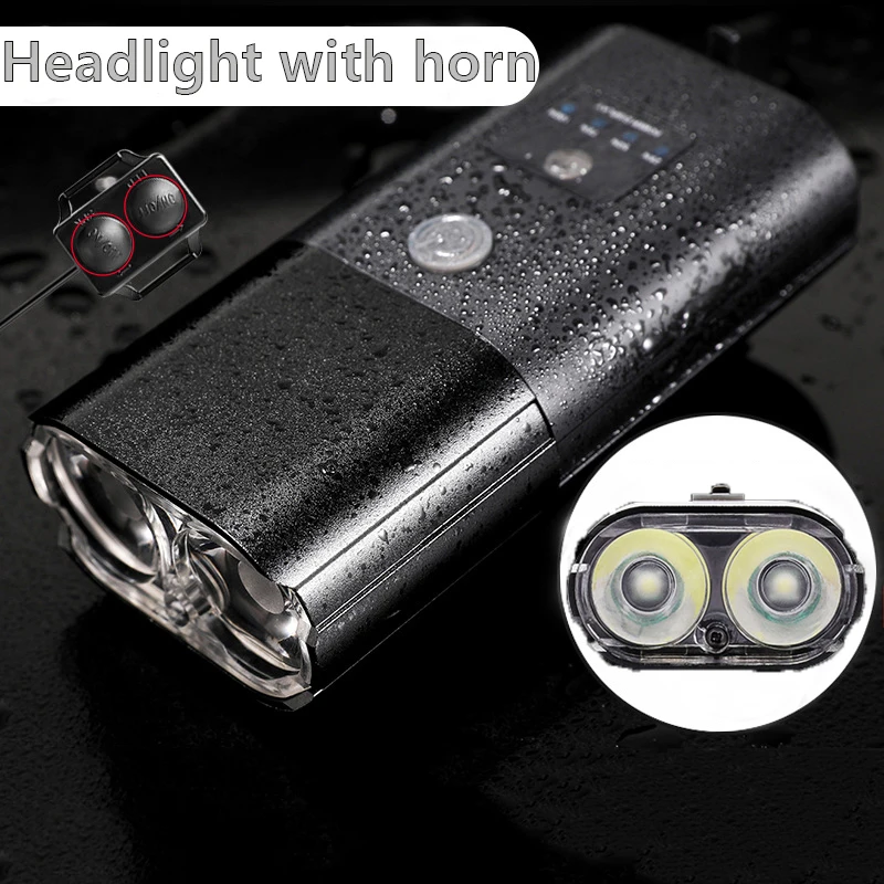 

Bicycle Front Lamp Bell Mtb Lighting Power Bank Lantern For Bike Horn Handlebar Mount Smart Sensor Light Mountain Road Accessory