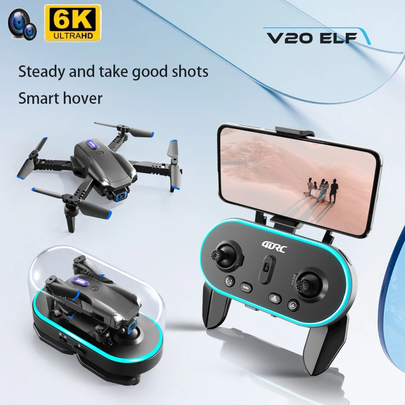 

Квадрокоптер V20 складной с двойной HD-камерой, 6 к