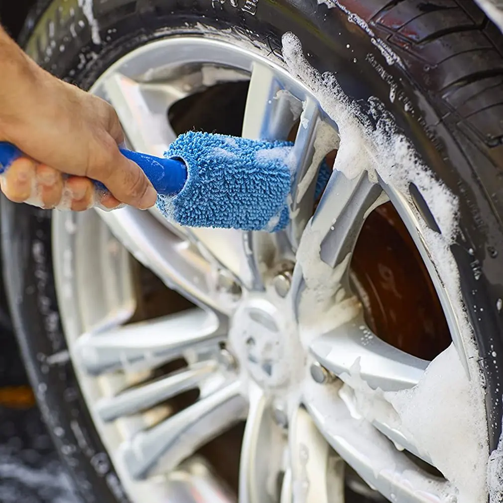 

Car Wash Tire Brush Microfiber Car Wheel Brush Beauty Twisting Pigtail Cloth Wiping Car Cleaning Supplies