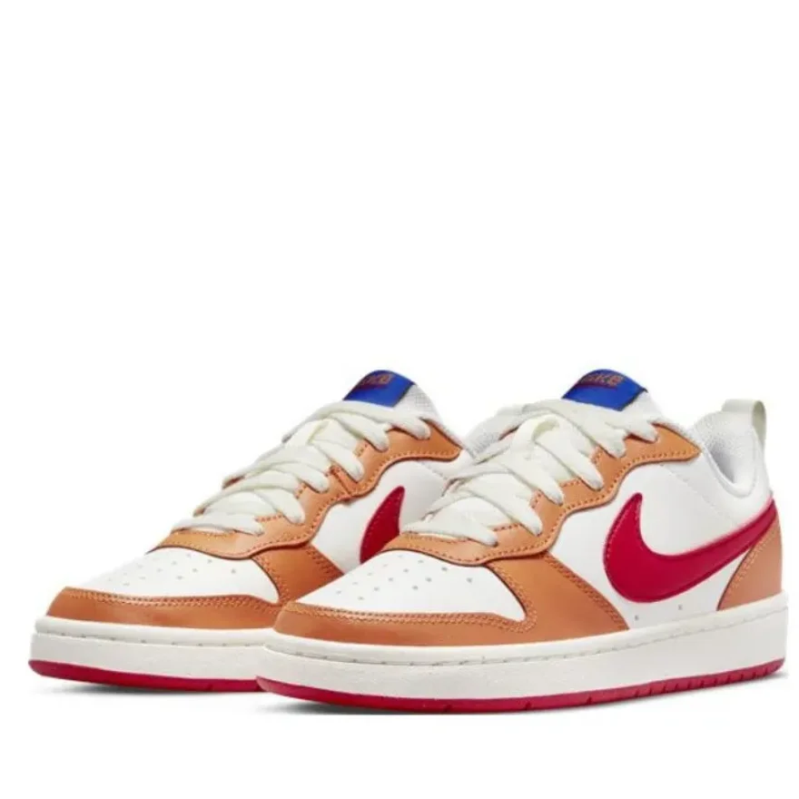 Фото Детские кроссовки Nike Court Borough Low 2, белые, оранжевые №3