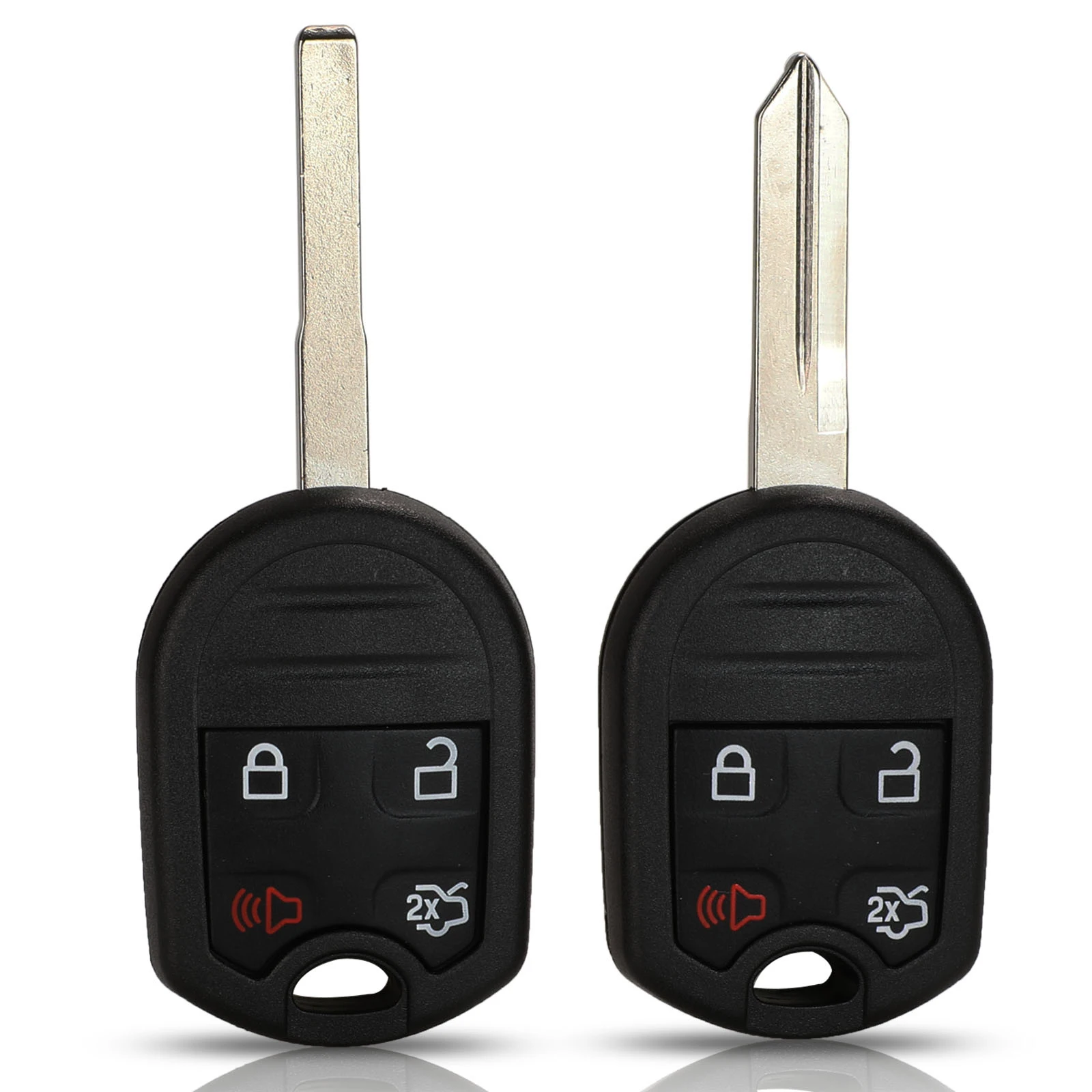 

jingyuqin 10 pcs Replacement 4 Button Car Key Shell Case Cover for Ford Focus Fiesta C Max Ka fit Mazda FO38 HU101