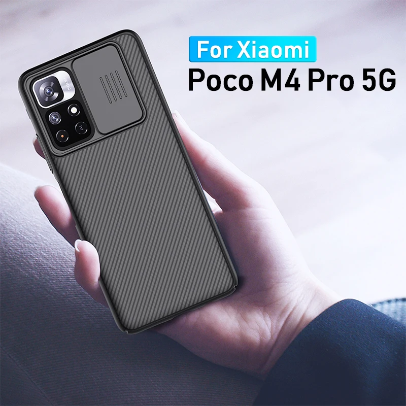 

For Xiaomi Poco M4 Pro Case NILLKIN Camshield Slide Camera Privacy Phone Cases For Xiaomi Poco M4 Pro 5G Lens Back Cover