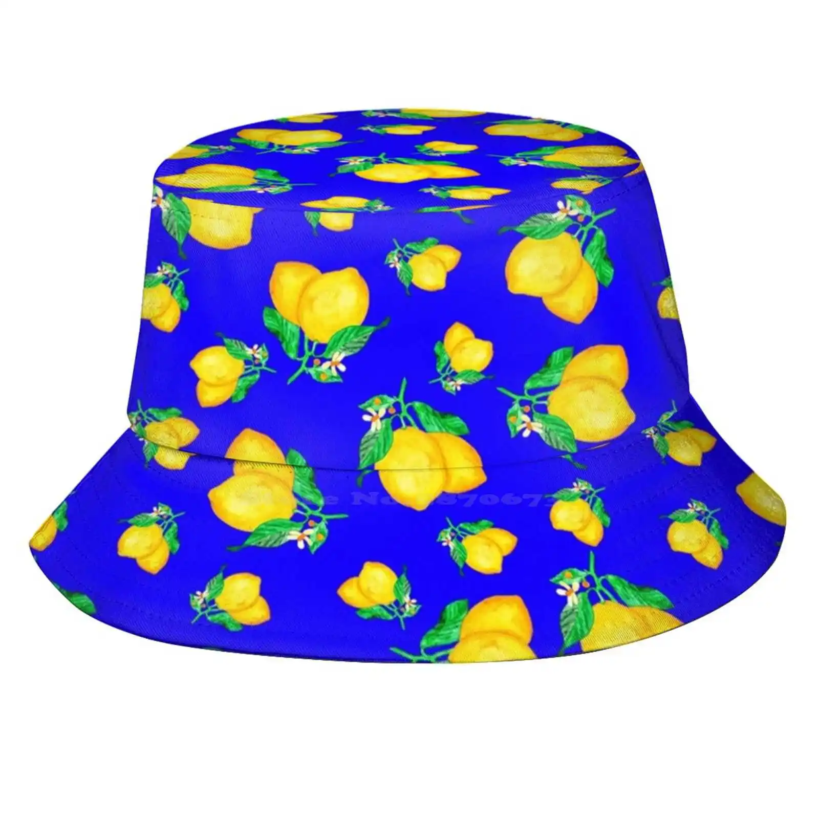Кепка От Солнца из лимона и Королевского синего цвета шляпа рыбака Панама кепки