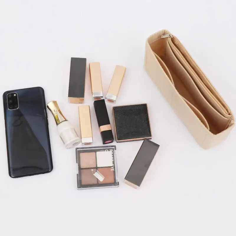 

1PC Women's Handbag Portable Felt Insert Bag Liner Storage Bag For Cosmetic Bag Makeup Organizer
