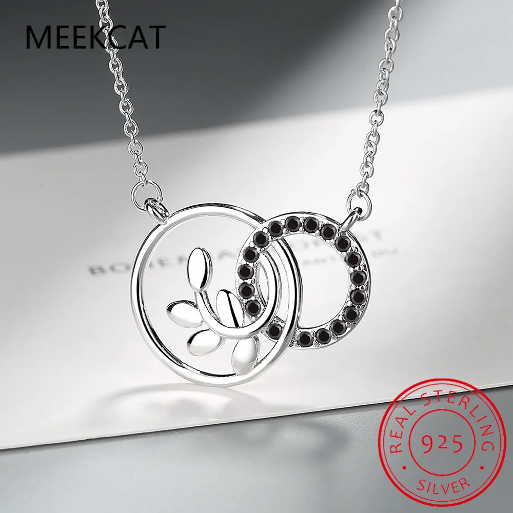 Подвеска из стерлингового серебра 925 пробы с круглыми листьями натуральный