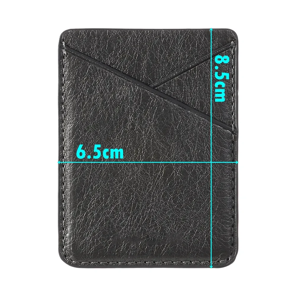 New Adhesive Sticker Back Solid Phone Card Holder Stick On Leather Mini Secure Double-deck Universal Inserting Case Pocket