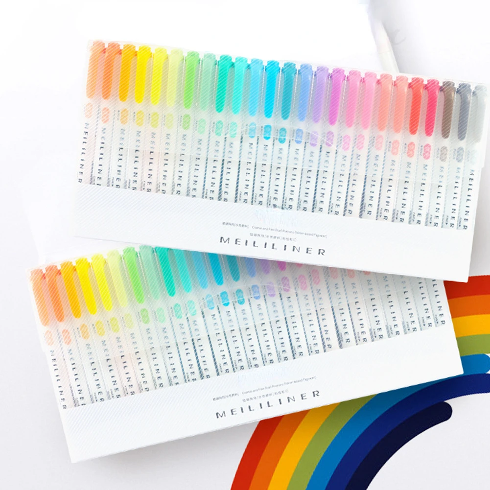 

Флуоресцентная ручка-маркер с двумя головками, 5/10 шт.