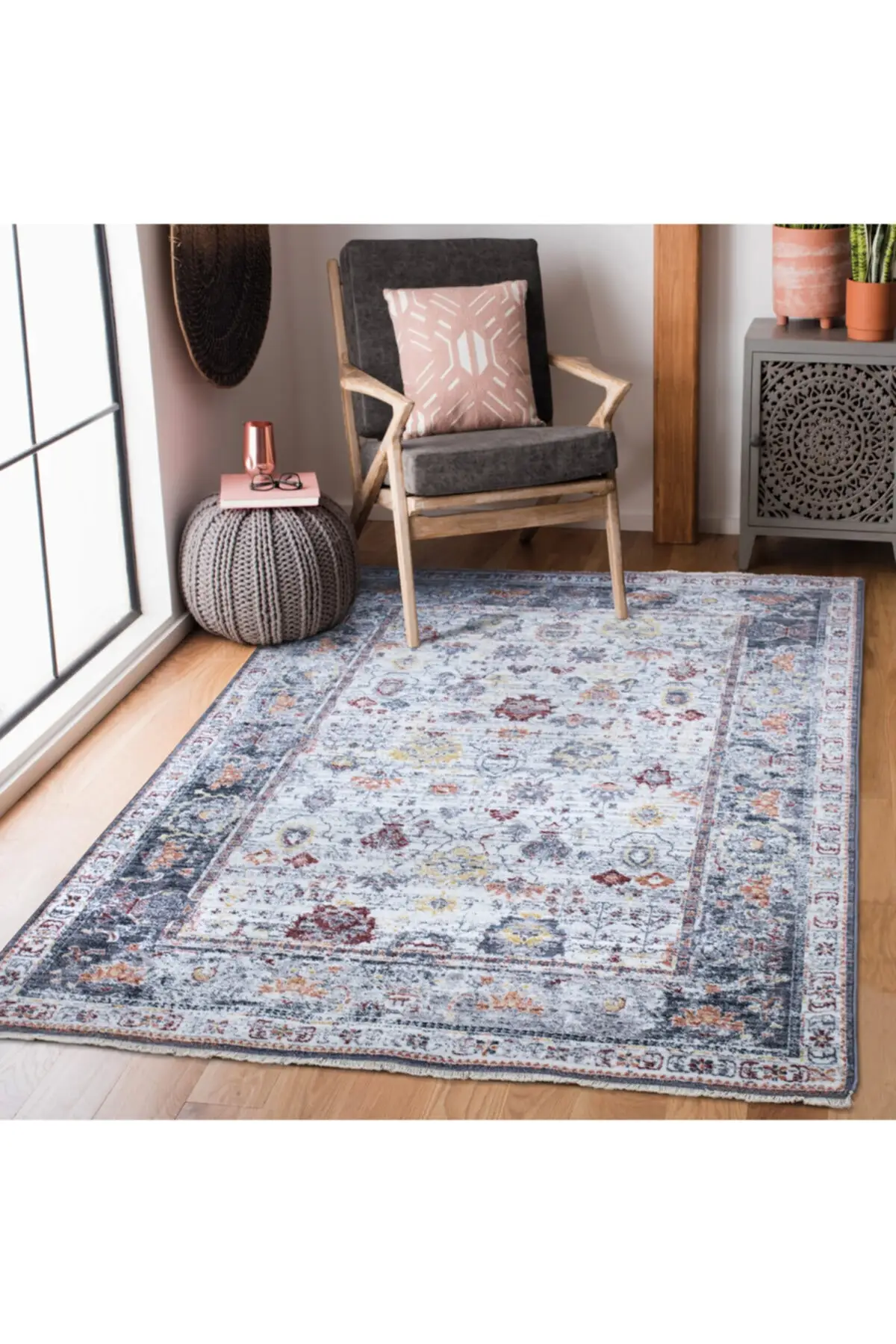 

Винтажный Плетеный Ковер Mystic tumpled кремового цвета с бахромой 120*170 см