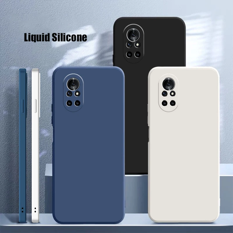 

Original Square Liquid Silicone Phone Case for Huawei Nova 8 Pro SE Coque Nova8 8Pro 8SE 5G Soft Thin Protect Bumper Cover Funda