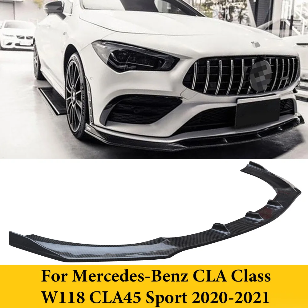 Для Mercedes-Benz CLA Class W118 CLA45 Sport 2020-2021 передний бампер из углеродного волокна спойлер