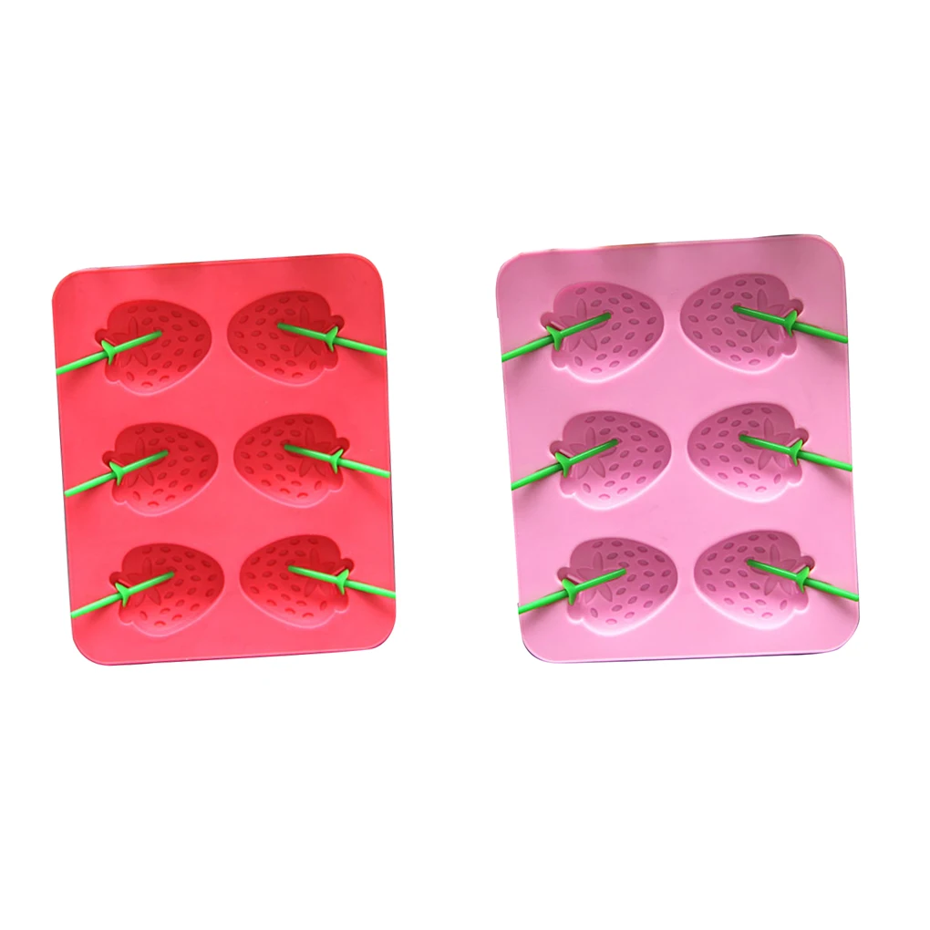 

Strawberry Shape Ice Brick Mold Silicone Fronze Cube Tray Home Kitchen Popsicle Maker Mould