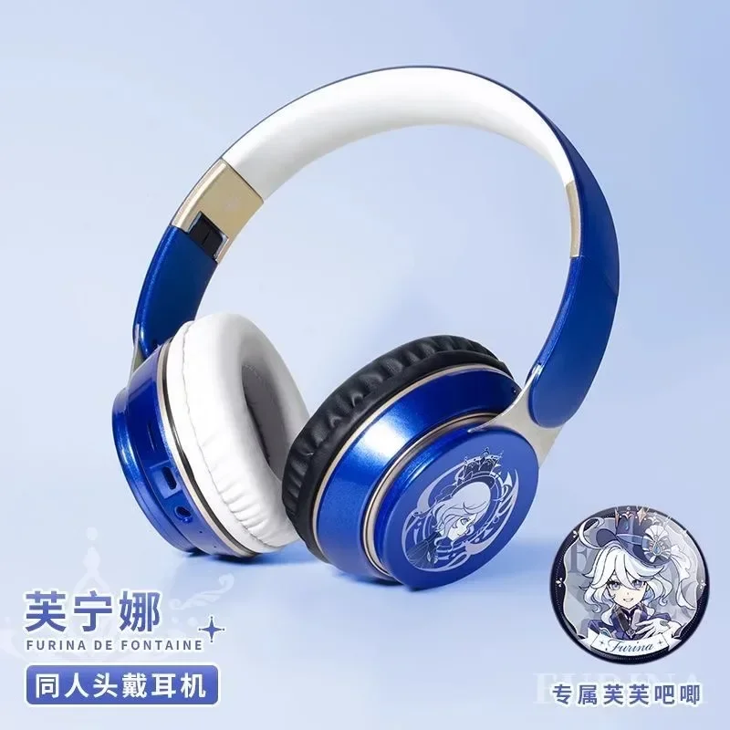 Модная Беспроводная Bluetooth-гарнитура для игры аниме Furina Focalors Удобные Складные