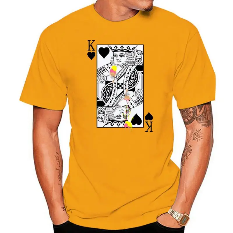 100% Cotton Fashion King's Ice Cream Men T-Shirt Graphic Tshirt O-Neck Cool Tops Funny Playing Cards King Printed Tees