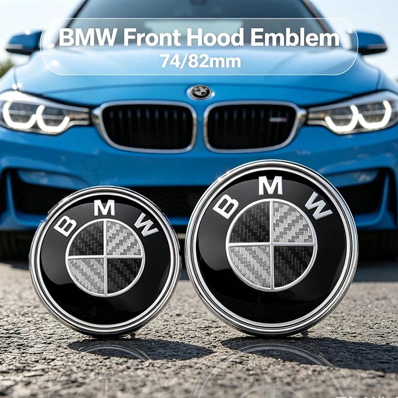 Фото Эмблема на багажник или капот из карбона 74/82 мм для BMW F10 F11 F20 F30 X1 X3 X5 X7 E46 E90 E60 G20 G21 G31 G60 №1