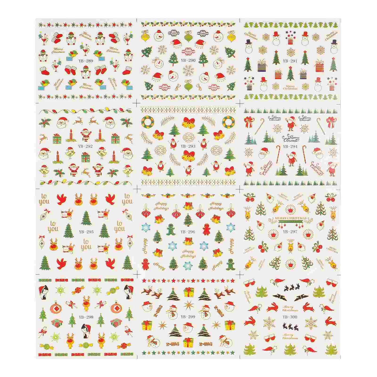 

1 Pc Watermark Nail Sticker Nail Decal Nail Tip for Christmas Xmas Holiday