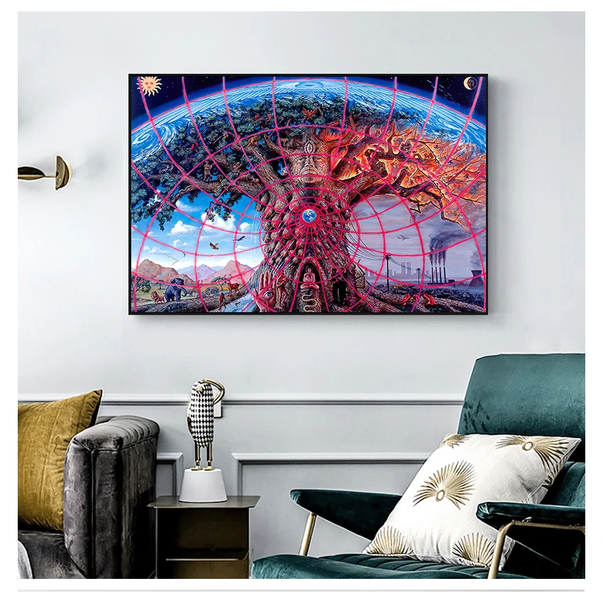 

Modular Pictures Modern Home Decoration Wall Art Canvas Prints Painting Bedroom Poster Alex Grey Psychedelic Trippy Tree