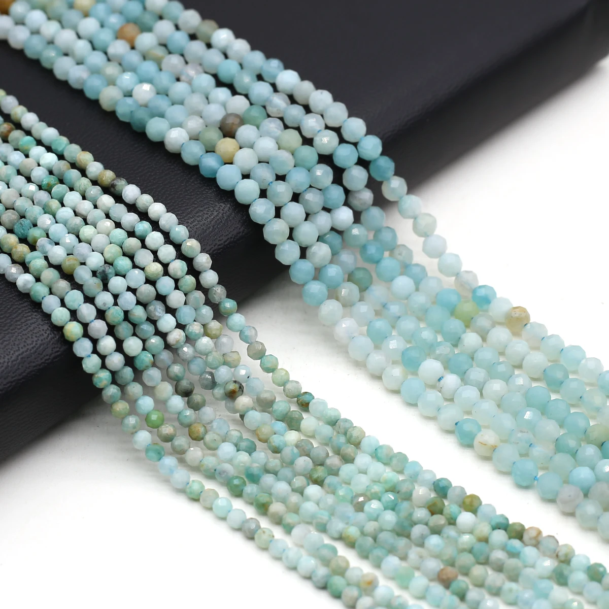 Граненые бусины из натурального амазонита круглые камня незакрепленные для