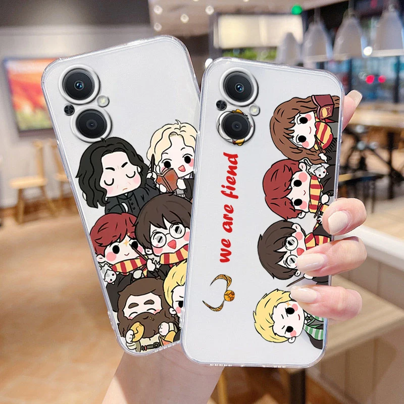 

Potters Wand Harries Cartoon Phone Case For OPPO A5 A9 A53 Reno 7 6 5 4 2 Find X3 X2 Z Lite Neo Pro Plus SE Transparent