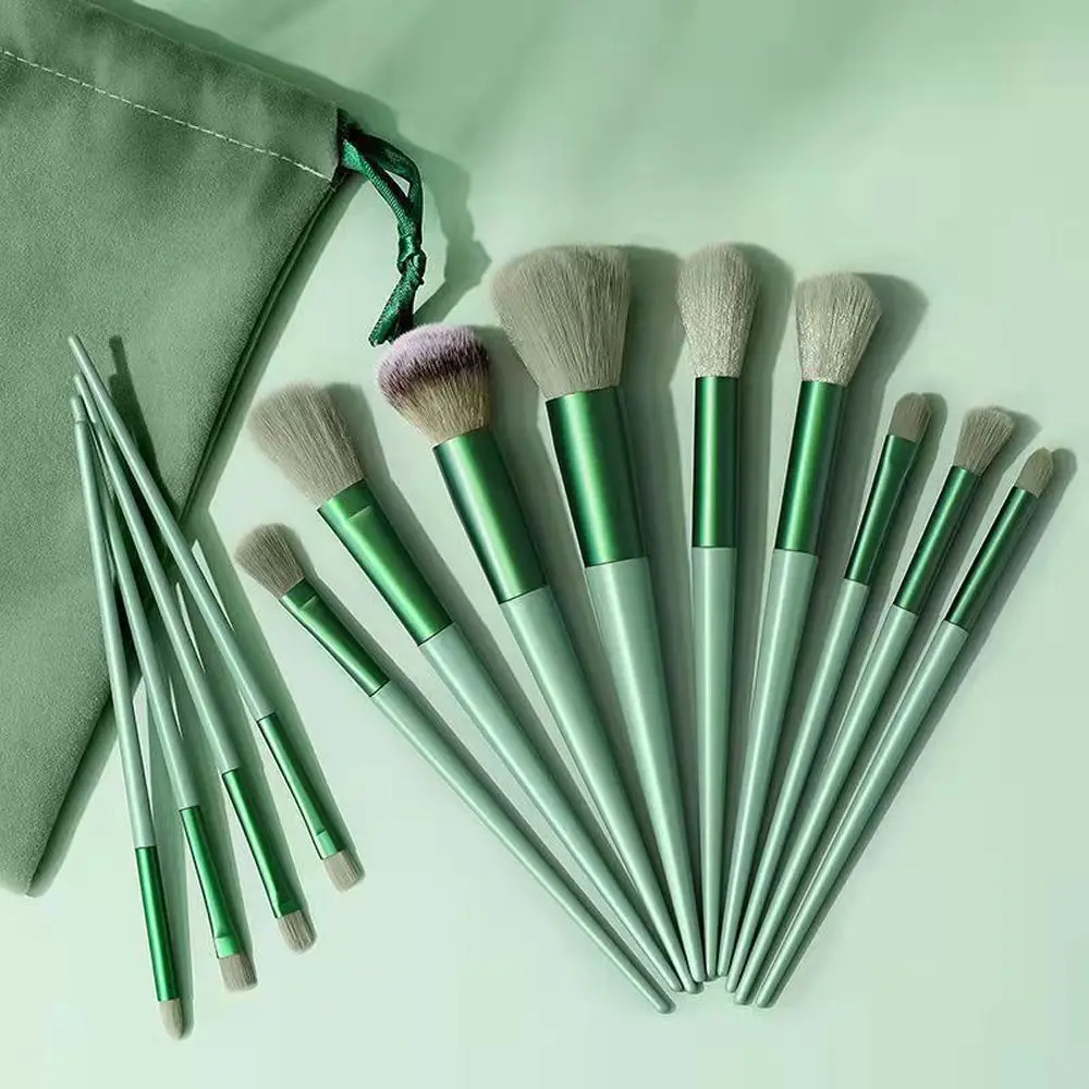 

Travel Foundation Blending Blush Eyebrow Eye Shadow Brush Beauty Makeup Brush Set Loose Powder Brush with Bag Concealer Brush