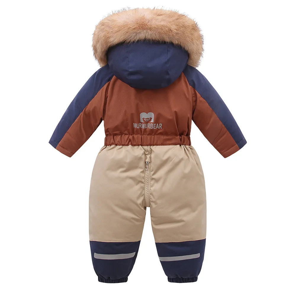 Детский зимний комбинезон 2024 -30 градусов бархатный теплый детский костюм для