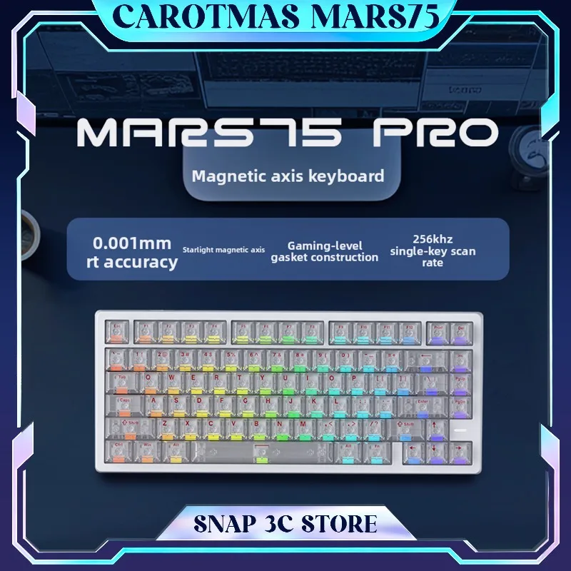 Фото Механическая клавиатура Carotmas Mars75 NearLink с магнитными переключателями, частотой опроса 8K, раскладкой 75%, для киберспорта, с функцией Rapid Trigger, SOCD №1