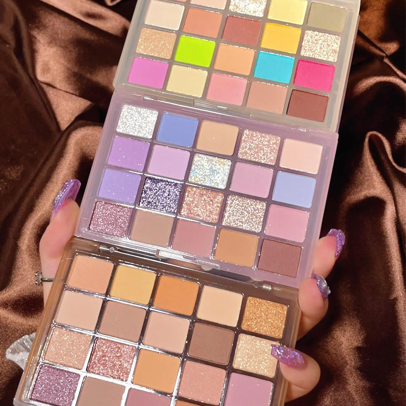 

Палитра блестящих теней для век, яркие блестящие тени для век с высоким уровнем яркости для женщин, для студентов, U3S6