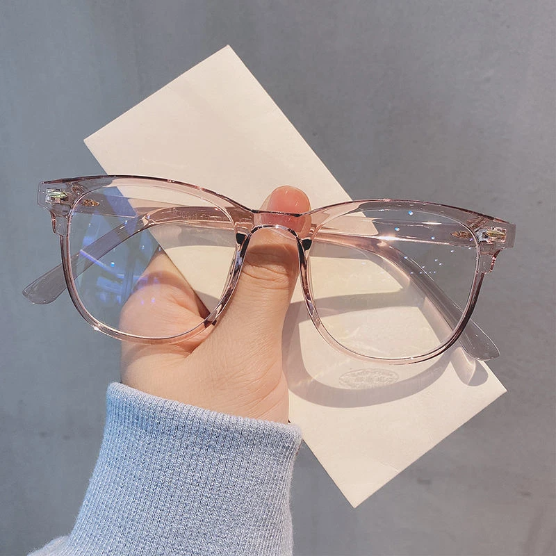 

Men Women Finished Myopia Glasses Vintage Oval Frame Blue Light Blocking Eyeglasses Nearsighted Glasses Prescription 0 To -4.0