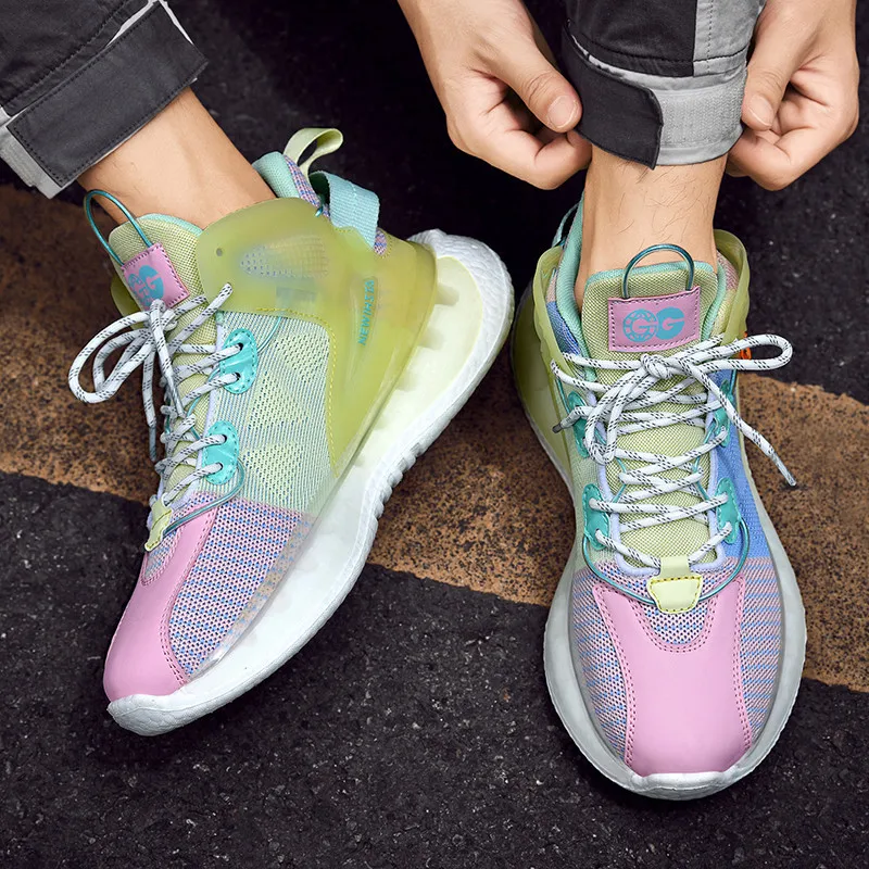 2022 Men's Casual Running Shoes Popcorn Student Sneakers Men High Quality Fashion Print Tennies Leisure Outdoor Shoes