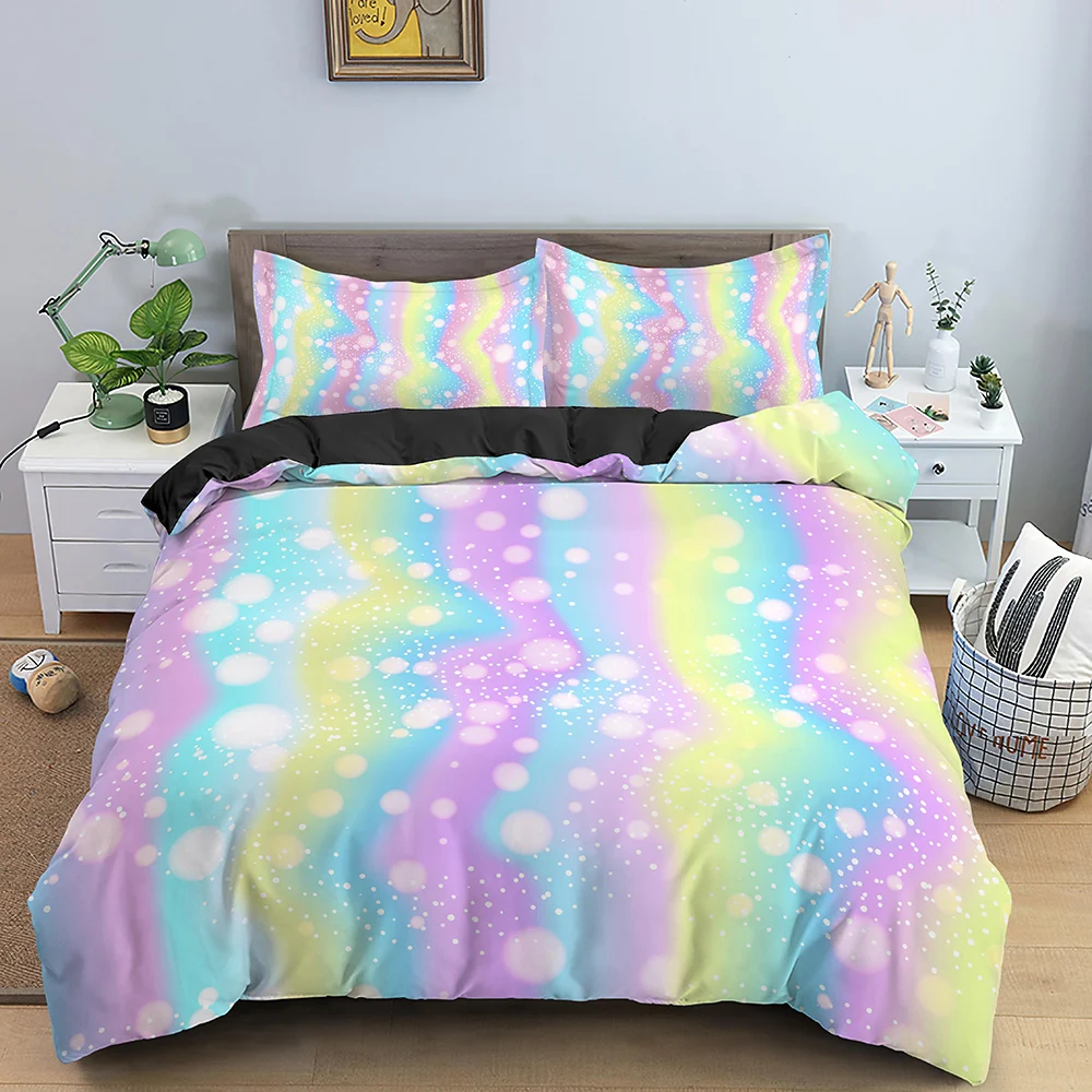 

Geometric Printed Bedding Set 2/3Pcs Duvet Cover Optical Illusion Quilt Cover 210x210 Queen Perfect for the Current Season