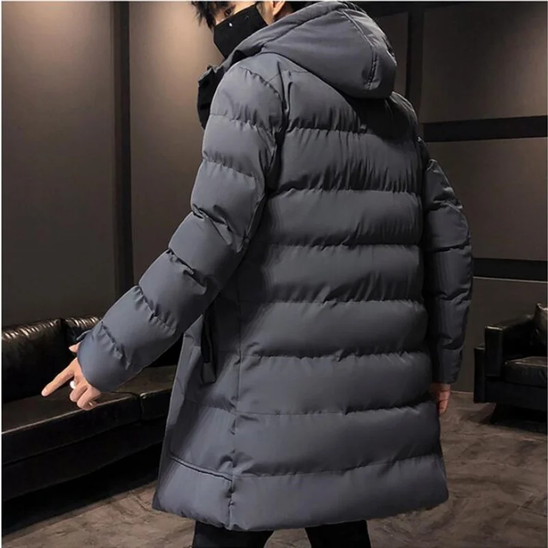 2022 Brand Clothing Men Winter Parka Long Section 3 Colors New Warm Thicken Jacket Outwear Windproof Coat Hooded Plus Size S-4XL