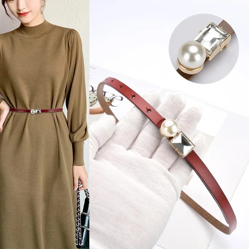 Luxurious leather to restore ancient ways small belt female multicolor fine leather decorative belt dress fashionable