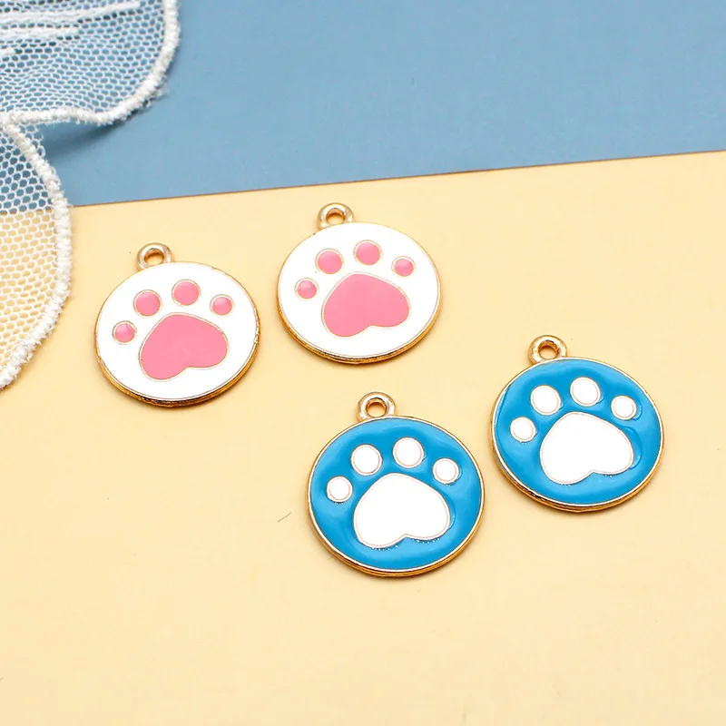 

Cute 10pcs/lot Enamel Dog Cat Claw Bear Claw Charms Pendant DIY Handmade Necklace Earrings Charm for Making Jewelry Accessories