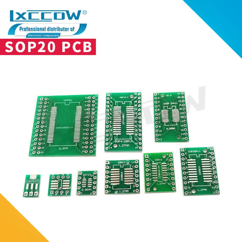 

10 шт. TSSOP20 SSOP20 SOP-20 SOP20 к DIP20 печатная плата переноса DIP Pin плата шаг адаптер