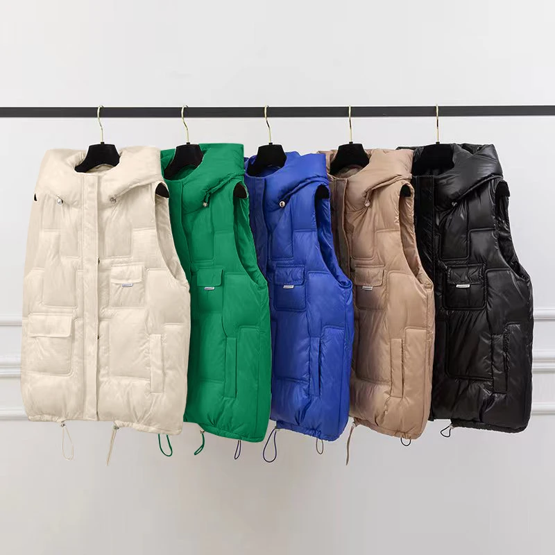 Women Winter Warm Cotton Padded Vests Sleeveless Parkas Jacket