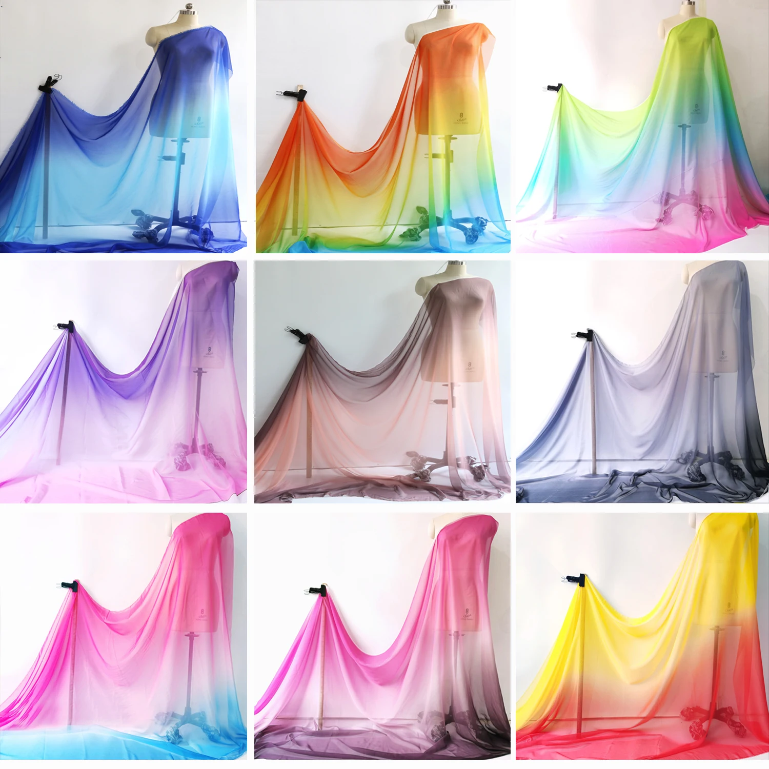 Шифоновая ткань FABRIC SHIPPER, 58 дюймов, омбре | AliExpress