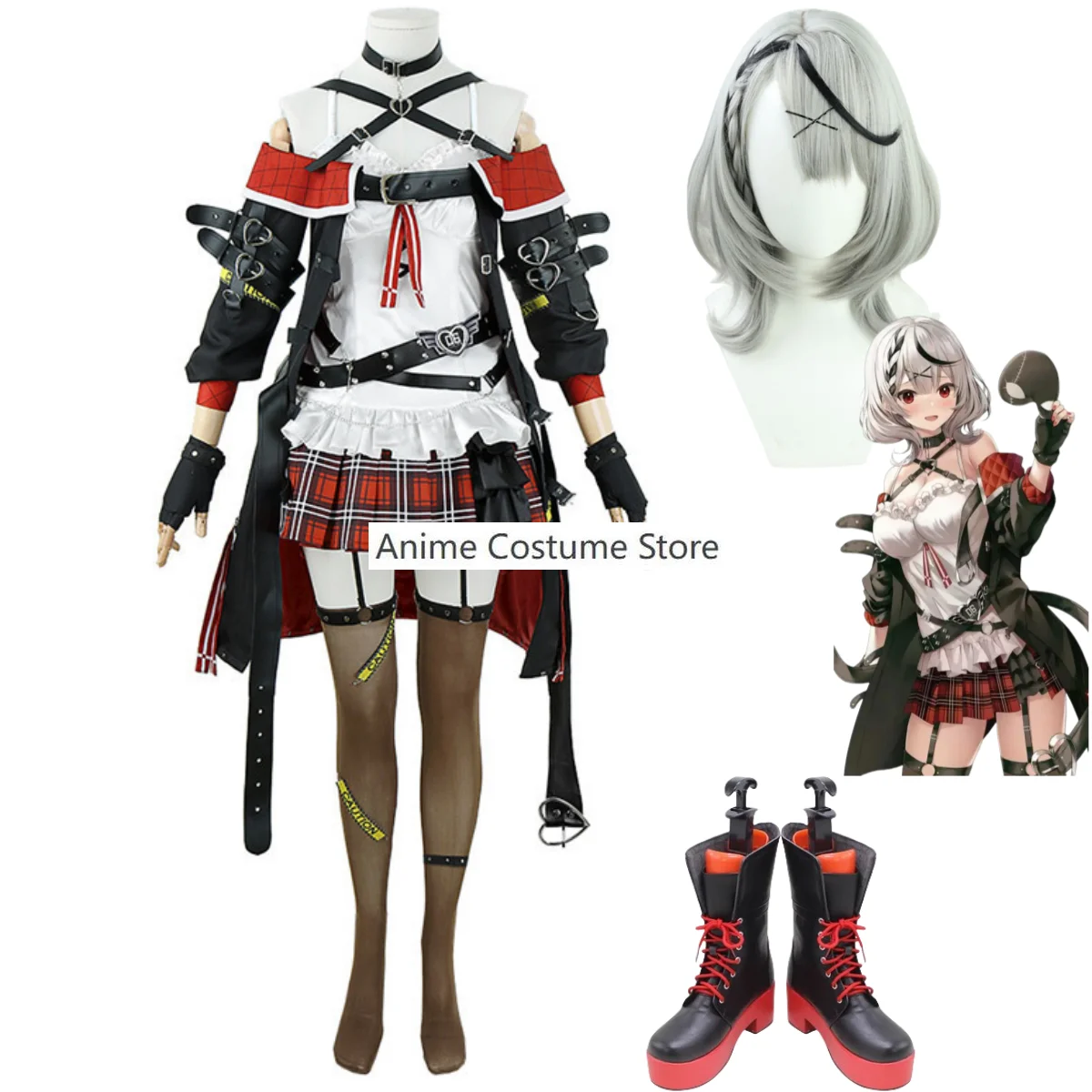 Костюм для косплея аниме Виртуальная ютубера сакамата Хлоя костюм VTuber Hololive Wig