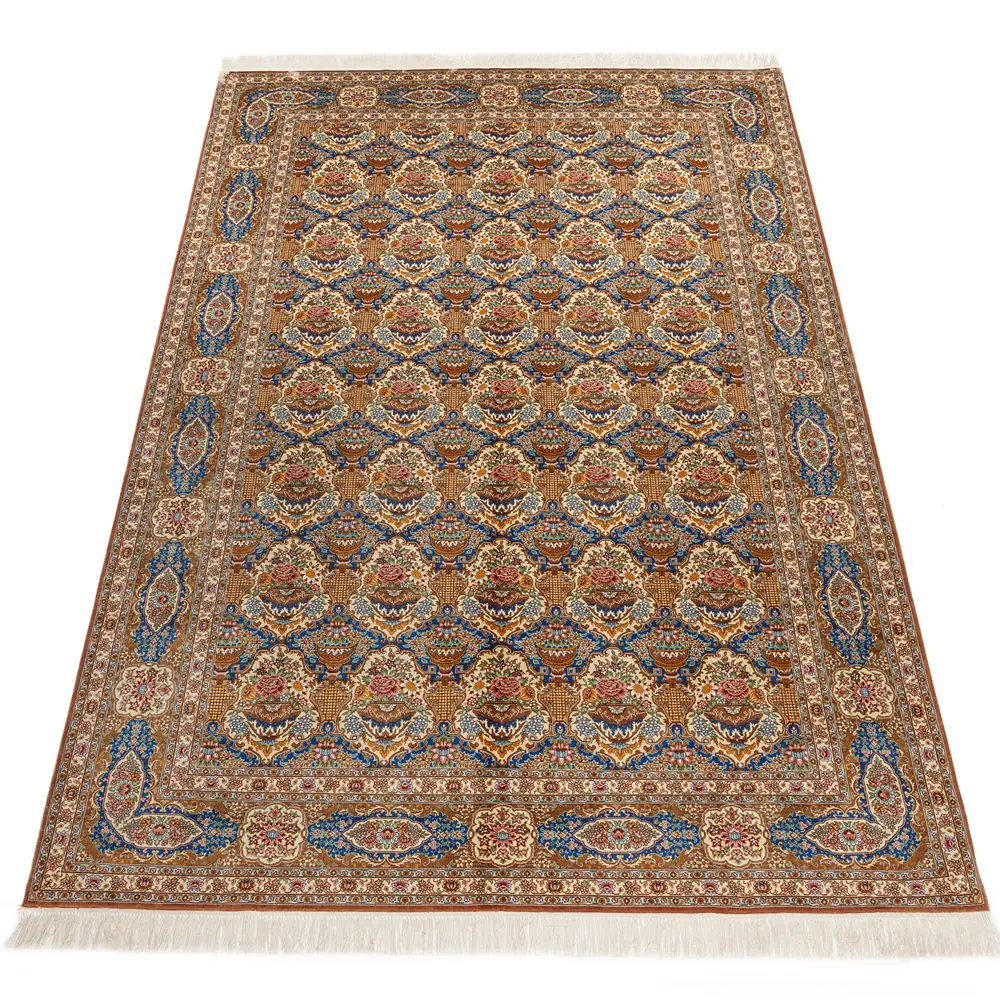 6’x9’ Blue Hand knotted Carpet Soft Hand Woven Area Silk Rugs Brand New Carpet