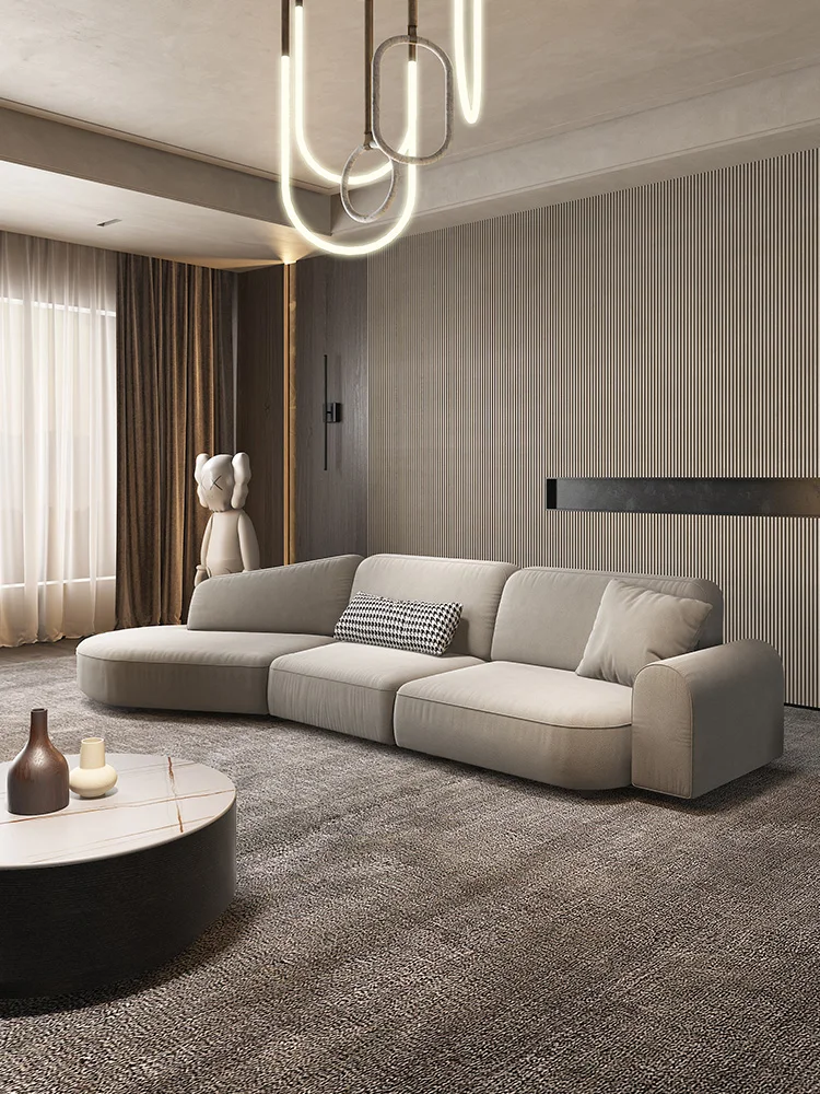 

High End Modern Light Luxury Technology Cloth Sofa Modern Simple Creative Light Luxury Special-shaped Cloth Sofa Combination