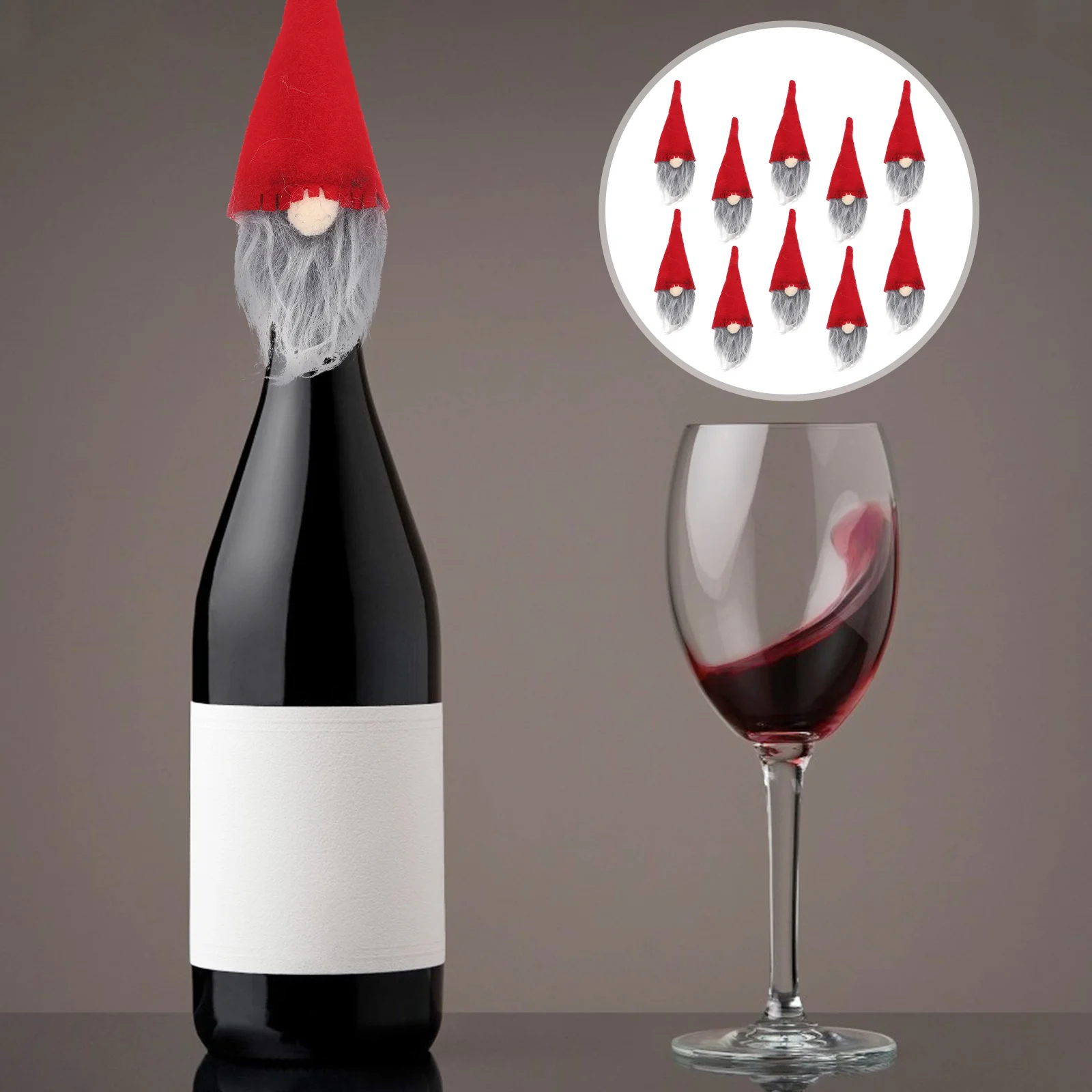 

Bottle Cover Christmas Hat Santa Topper Covers Table Decor Gnomes Gnome Decorations Toppers Mini Champagne Cap Holiday Lollipop