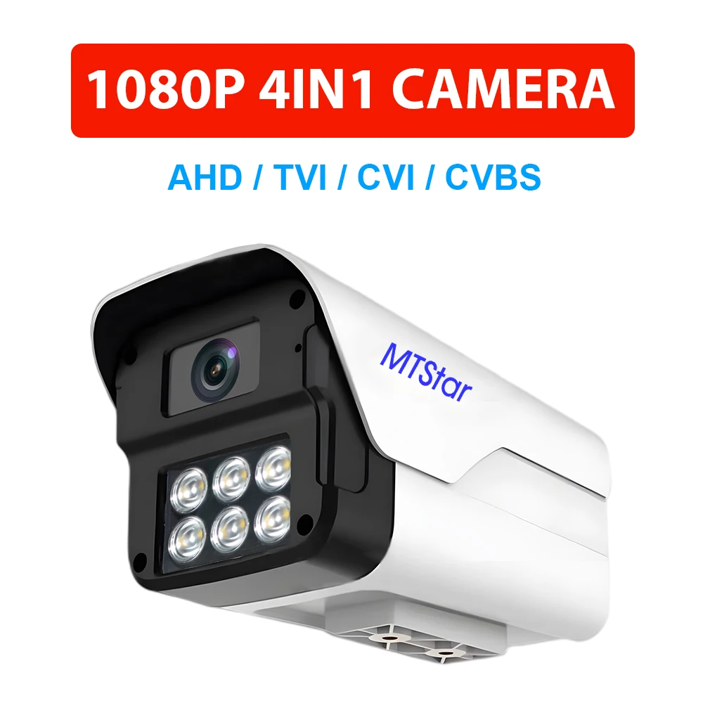 MTStar 1080P AHD/TVI/CVI/аналоговая 4-в-1 цветная Водонепроницаемая цилиндрическая камера ночного видения