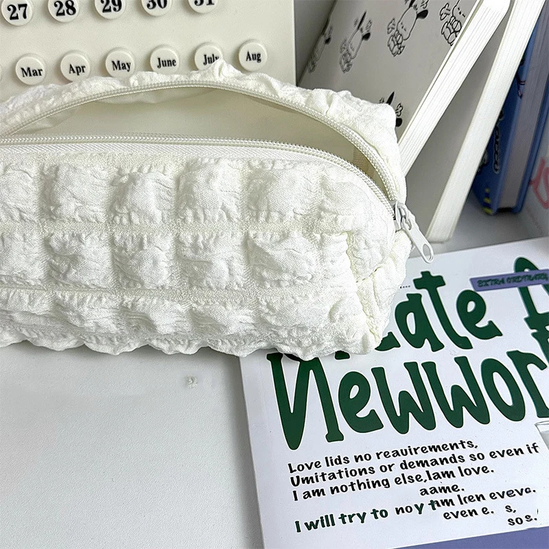 

JESJELIU Пенал для карандашей тканевый черный/бежевый