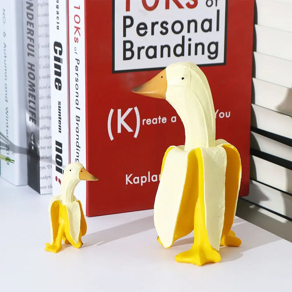 

Kawaii Delicate Banana Duck Sculpture Unique Ancient Funny Creative Animal Table Ornament Whimsical Personalized Lawn Decor