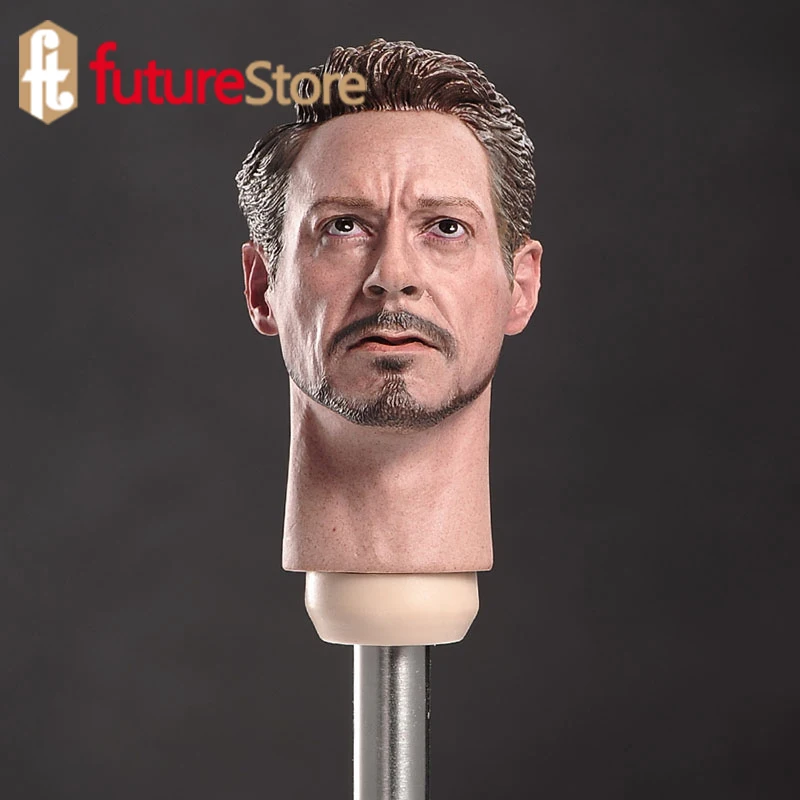 

FT 1/6 Iron Hero Tony Head Sculpt Robert Downey Jr. Head Carving Model Fit 12 Inch Male Soldier Action Figure In Stock