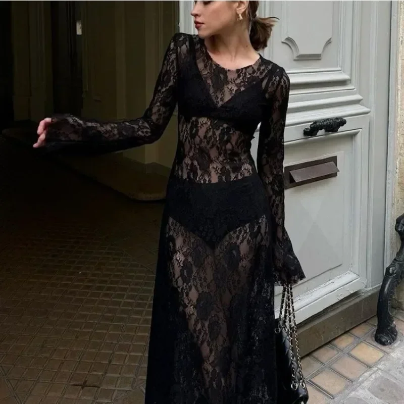 Ночная клубная одежда платье для выпускного вечера 2024 женское кружевное длинное