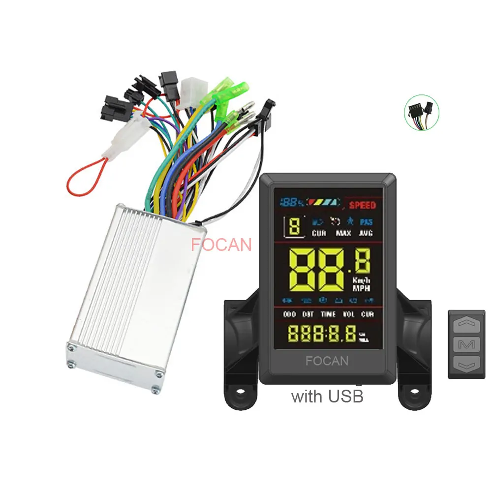 Контроллер электродвигателя скутера M8C, цветная ЖК-панель для литиевых аккумуляторов, 24 В, 36 В, 48 В, 60 в, 250 Вт, 350 Вт
