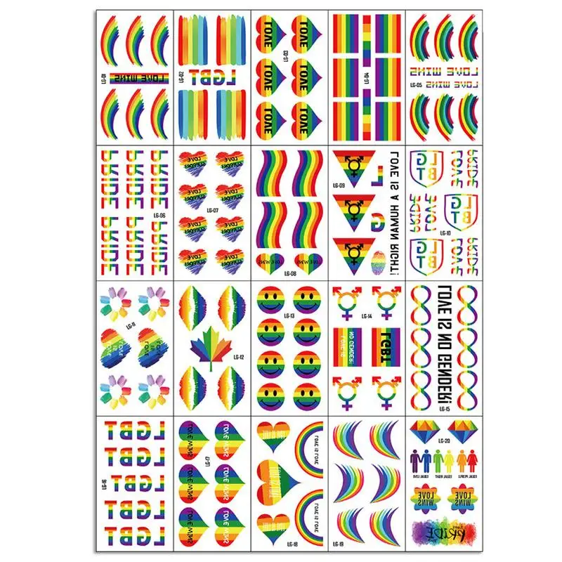 

PCS Gay Pride Love Rainbow Pride Flag Stickers RibbonParades Festival Party Favors Supplies Decoration 30 Different Design