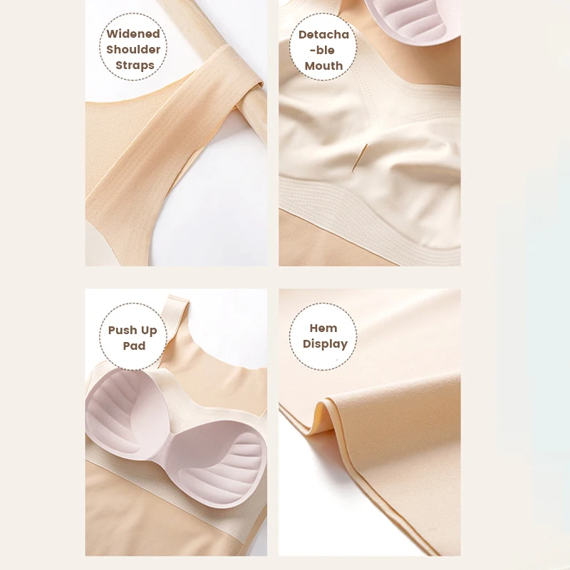 Women Thermal Lingerie 1PC Winter Top Vest Thermo Underwear Push Up Detachable Seamless Padded Bra High Elasticity Intimate