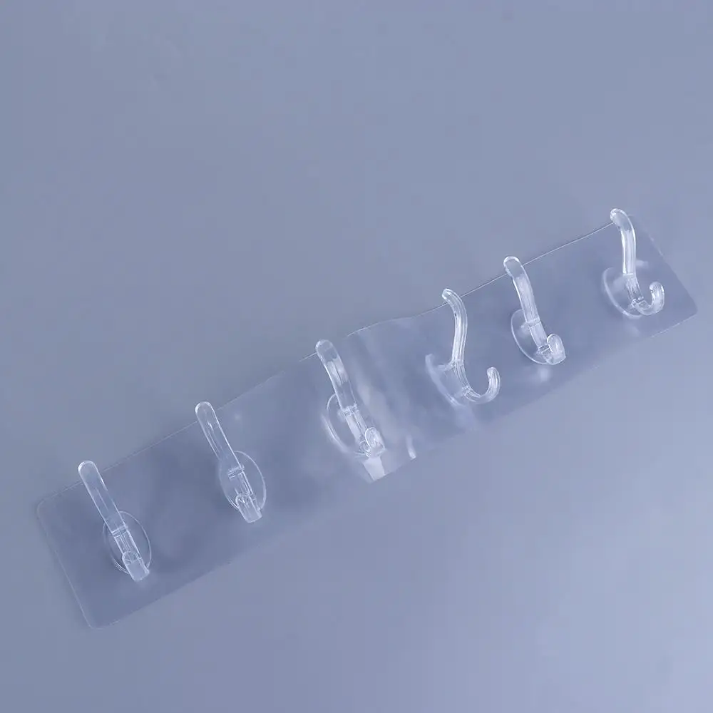 

Practical Traceless Transparent for Bathroom,Kitchen Autohesion Clothes Hanger Key Holder Storage Rack Wall Hooks
