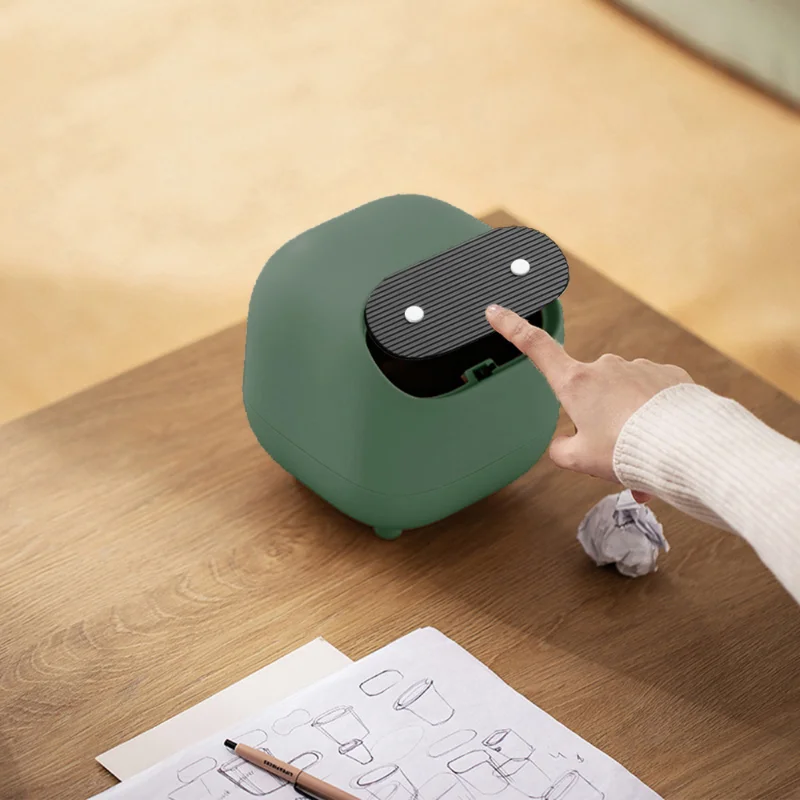 

Mini Cute Waste Bin Desktop Small Trash Kitchen Can with Lid Garbage Organizer Detachable Cover Dining Table Desk Storage Bucket